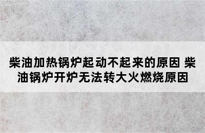 柴油加热锅炉起动不起来的原因 柴油锅炉开炉无法转大火燃烧原因